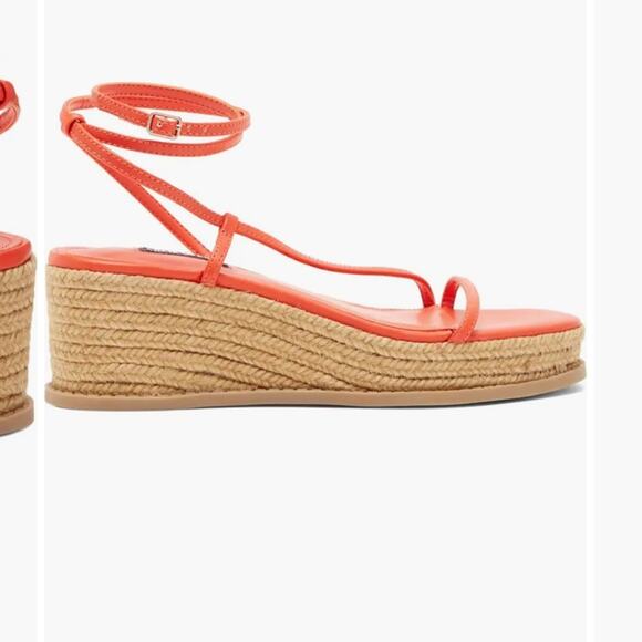Nine West Alexx Orange Strappy Wedge Espadrille Sandal, NEW, Size 6, MSRP $89 - Picture 2 of 14